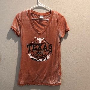 Distressed UT Austin Longhorn V Neck